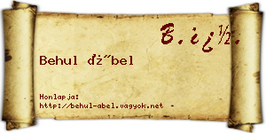 Behul Ábel névjegykártya